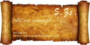 Sára Zsanett névjegykártya